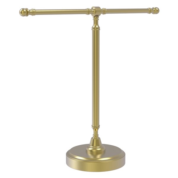 Allied Brass Retro Wave Satin Brass Freestanding Countertop Towel Holder