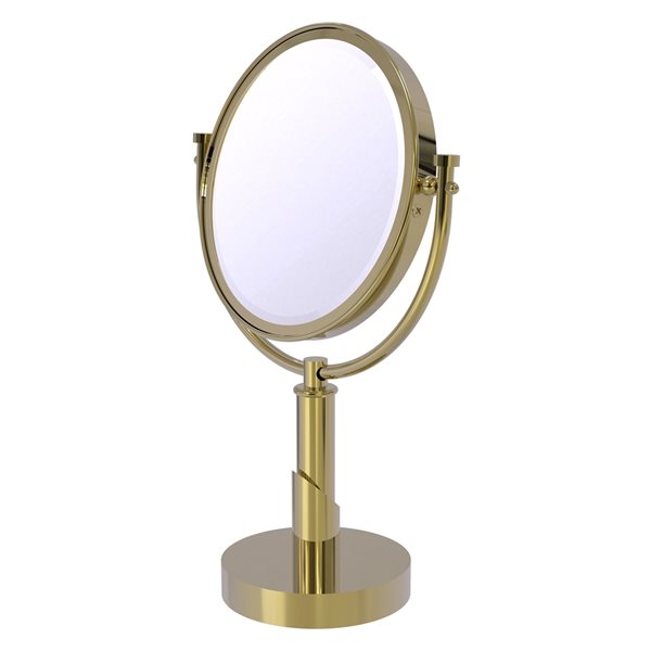 Allied Brass Tribecca 8-in x 15-in Brass Double-Sided Magnifying Countertop Vanity Mirror - 2X Magnification