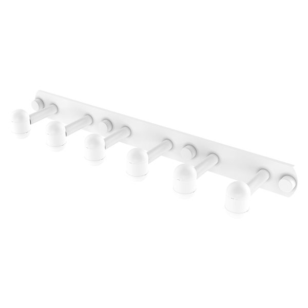 Allied Brass Tango 6-Hook Matte White Towel Hook