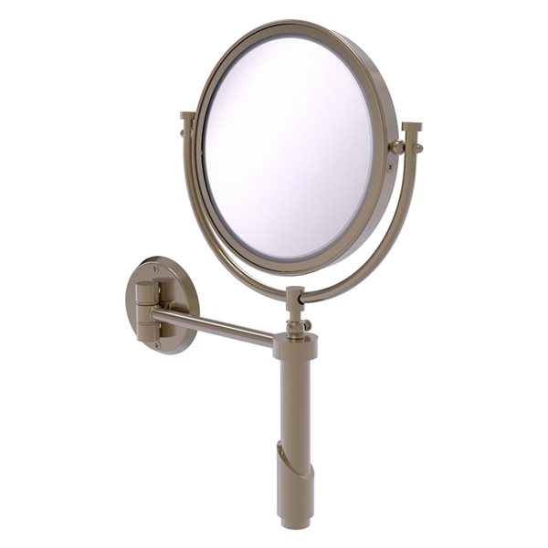 Allied Brass Tribecca 11-in x 15-in Antique Pewter Double-Sided Magnifying Wall-Mounted Vanity Mirror - 2X Magnification