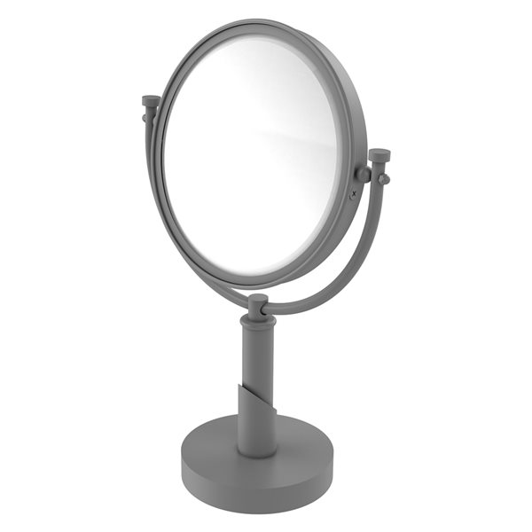 Allied Brass Tribecca 8-in x 15-in Matte Gray Double-Sided Magnifying Wall-Mounted Vanity Mirror