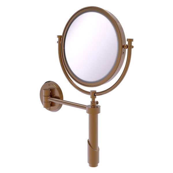 Allied Brass Tribecca 11-in x 15-in Brushed Bronze Double-Sided Magnifying Wall-Mounted Vanity Mirror - 2X Magnification