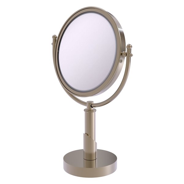 Allied Brass Soho 11-in x 15-in Antique Pewter Double-Sided Magnifying Countertop Vanity Mirror - 3X Magnification