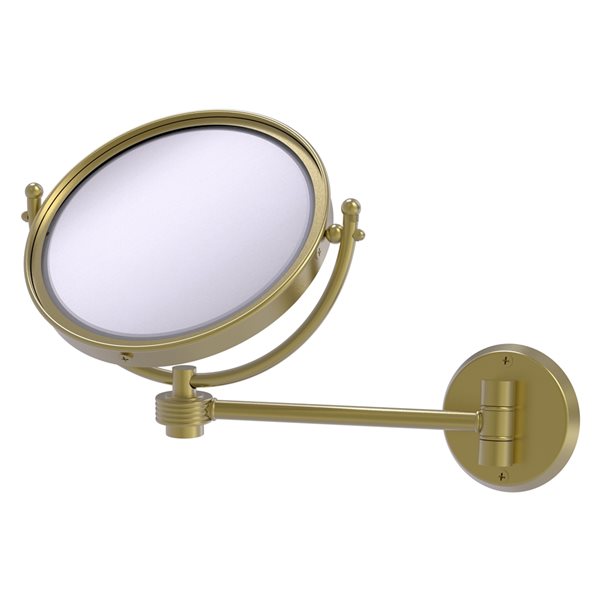 Allied Brass 11-in x 10-in Satin Brass Double-Sided Magnifying Wall-Mounted Makeup Mirror