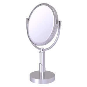 Allied Brass Tribecca 8-in x 15-in Satin Chrome Double-Sided Magnifying Countertop Vanity Mirror - 3X Magnification
