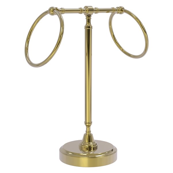 Allied Brass Retro Dot Unlacquered Brass Freestanding Countertop Towel Ring