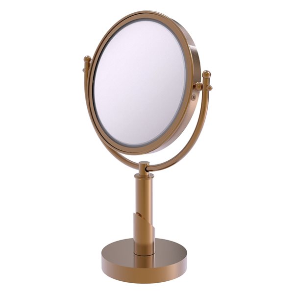 Allied Brass Soho 11-in x 15-in Brushed Bronze Double-Sided Magnifying Countertop Vanity Mirror - 2X Magnification