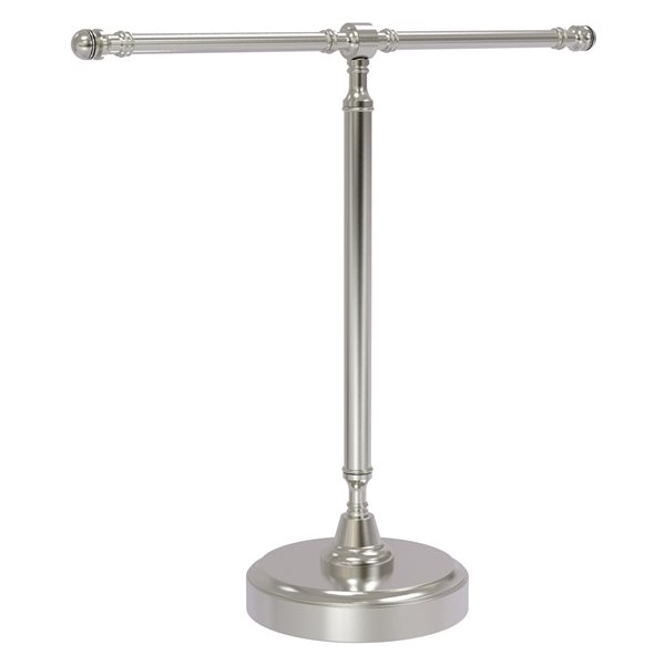 Allied Brass Retro Dot Satin Nickel Freestanding Countertop Towel Holder