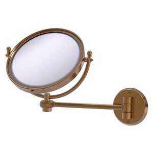 Allied Brass 11-in x 10-in Brushed Bronze Double-Sided Magnifying Wall-Mounted Vanity Mirror - 4X Magnification