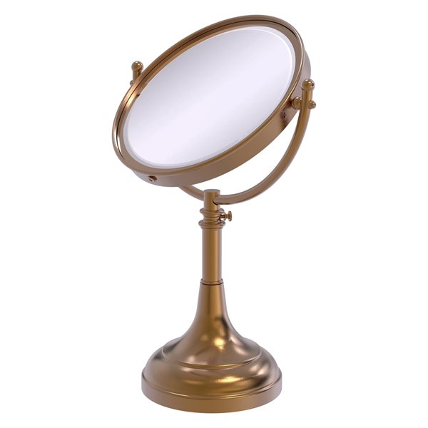 Allied Brass 8-in x 23 1/2-in Brushed Bronze Double-Sided Magnifying Countertop Vanity Mirror - 5X Magnification