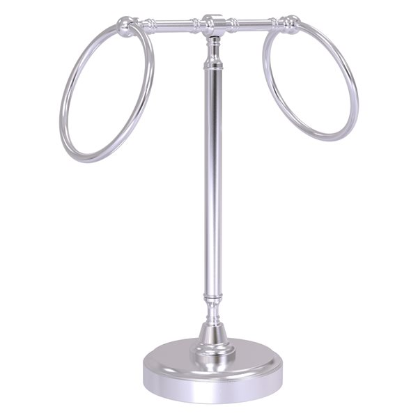 Allied Brass Retro Dot Satin Chrome Freestanding Countertop Towel Ring