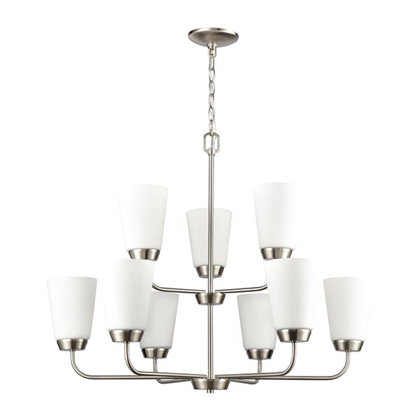 Westmore by ELK Winslow 9-Light Brushed Nickel Transitional Chandelier