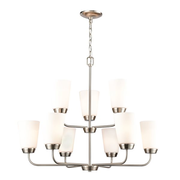 Westmore by ELK Winslow 9-Light Brushed Nickel Transitional Chandelier