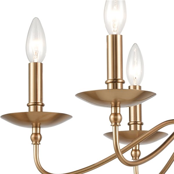 Westmore by ELK Grove 6-Light Burnished Brass Traditional Chandelier