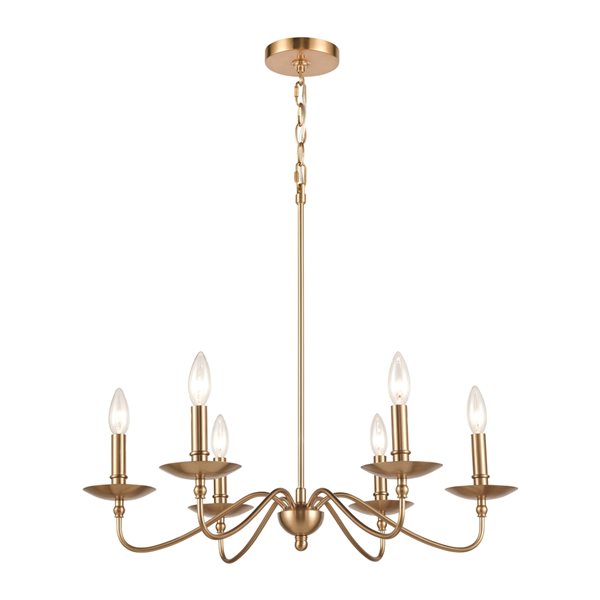 Westmore by ELK Grove 6-Light Burnished Brass Traditional Chandelier