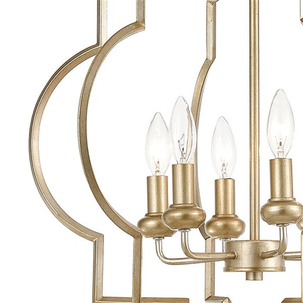 Westmore by ELK Geo 6-Light Aged Silver Transitional Chandelier