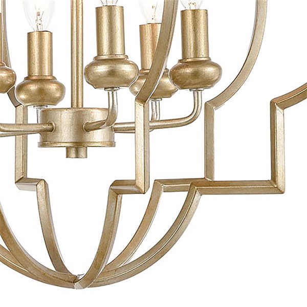 Westmore by ELK Geo 6-Light Aged Silver Transitional Chandelier