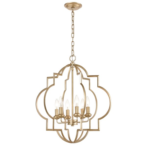 Westmore by ELK Geo 6-Light Aged Silver Transitional Chandelier