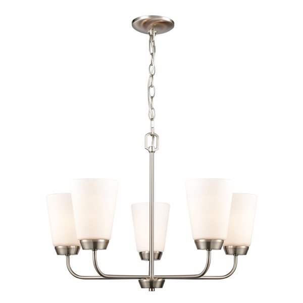 Westmore by ELK Winslow 5-Light Brushed Nickel Transitional Chandelier