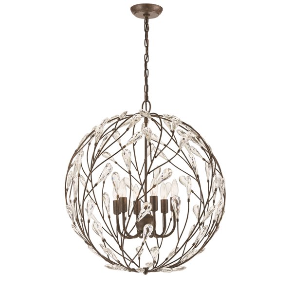 Westmore by Elk Shire Traditional Sunglow Bronze 6-Light Chandelier ...