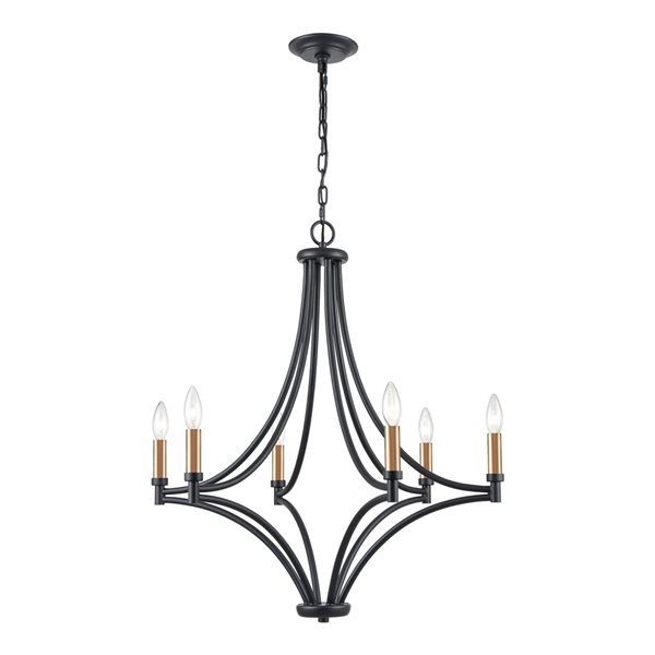 Westmore by Elk Brigantine 6-Light Charcoal Traditional Chandelier