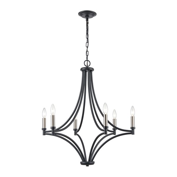 Westmore by Elk Brigantine 6-Light Charcoal Traditional Chandelier