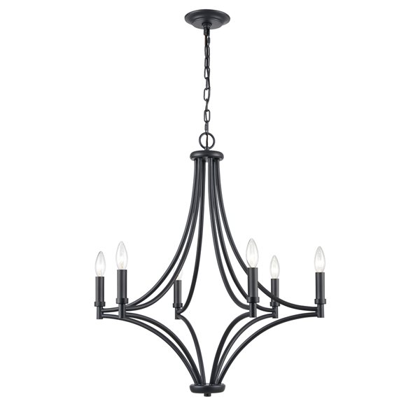 Westmore by Elk Brigantine 6-Light Charcoal Traditional Chandelier