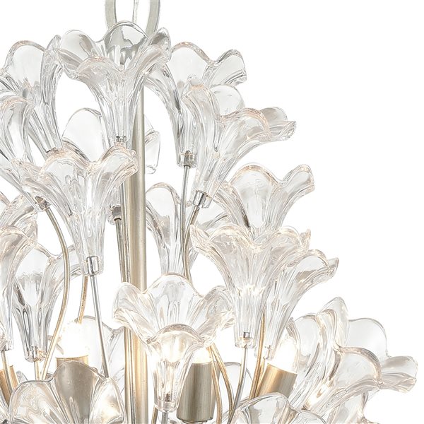 Westmore by Elk Crystique 9-Light Aged Silver Traditional Chandelier