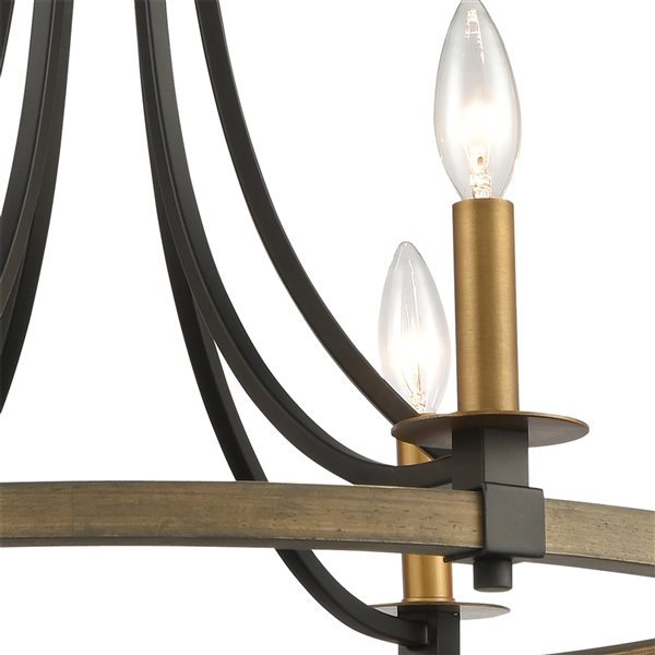 Westmore by Elk Woodly 6-Light Matte Black Transitional Chandelier