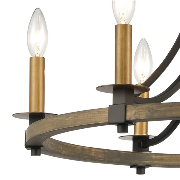 Westmore by Elk Woodly 6-Light Matte Black Transitional Chandelier