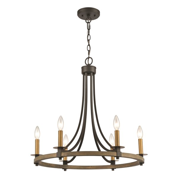 Westmore by Elk Woodly 6-Light Matte Black Transitional Chandelier