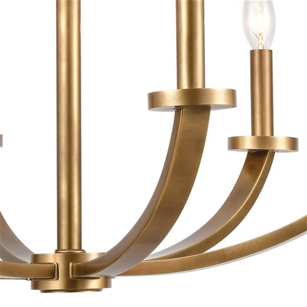 Westmore by ELK Clausten 6-Light Natural Brass Transitional Chandelier