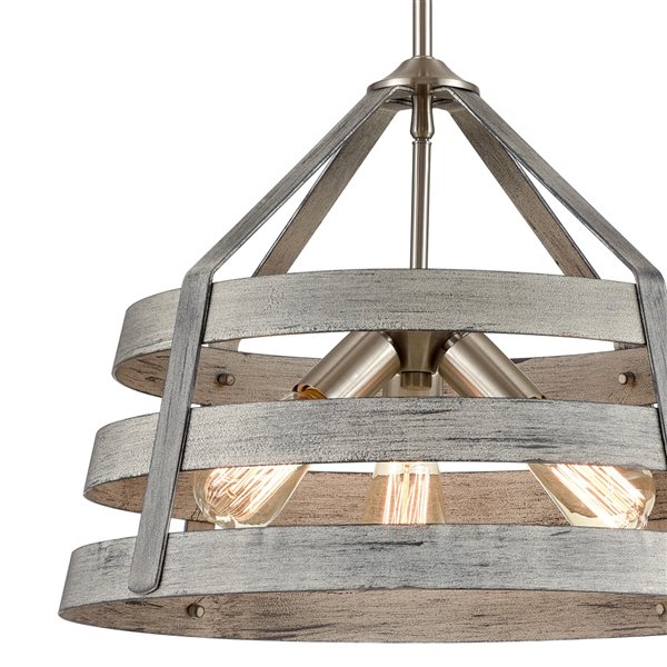 Westmore by ELK Val de Loire 3-Light Weathered Driftwood Transitional Chandelier
