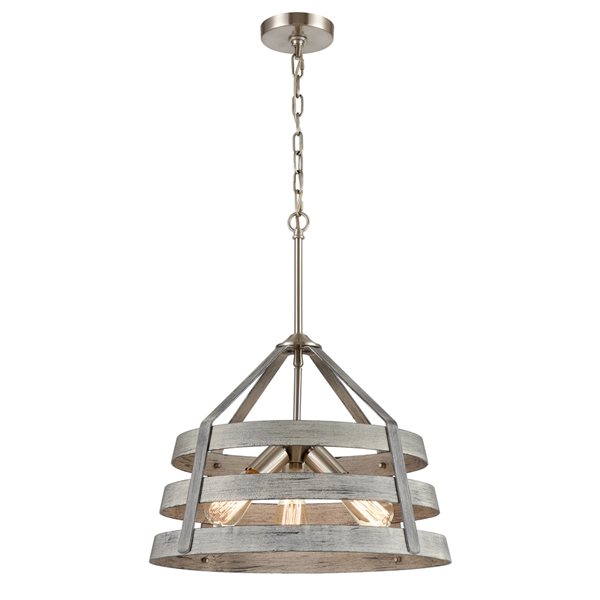 Westmore by ELK Val de Loire 3-Light Weathered Driftwood Transitional Chandelier