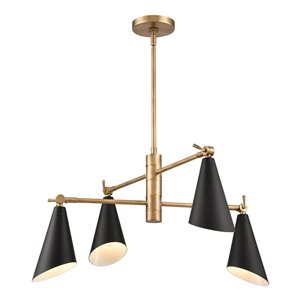 Westmore by Elk Beaufort 4-Light Natural Brass Modern/Contemporary Chandelier