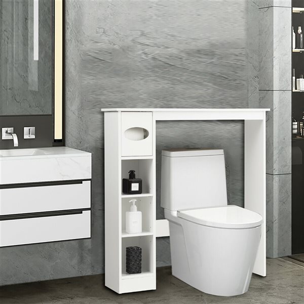 CASAINC Medicine Cabinets 30-in x 32-in x 8-in White Over The Toilet Etagere
