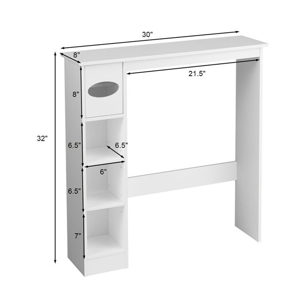 CASAINC Medicine Cabinets 30-in x 32-in x 8-in White Over The Toilet Etagere
