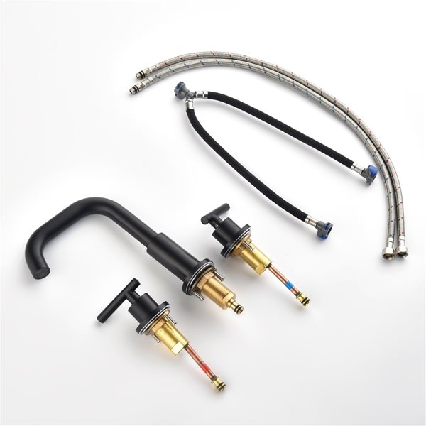 CASAINC Matte Black 2-Handle Widespread Bathroom Sink Faucet