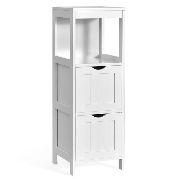 CASAINC 12-in x 35-in x 12-in White Freestanding Corner Linen Cabinet ...