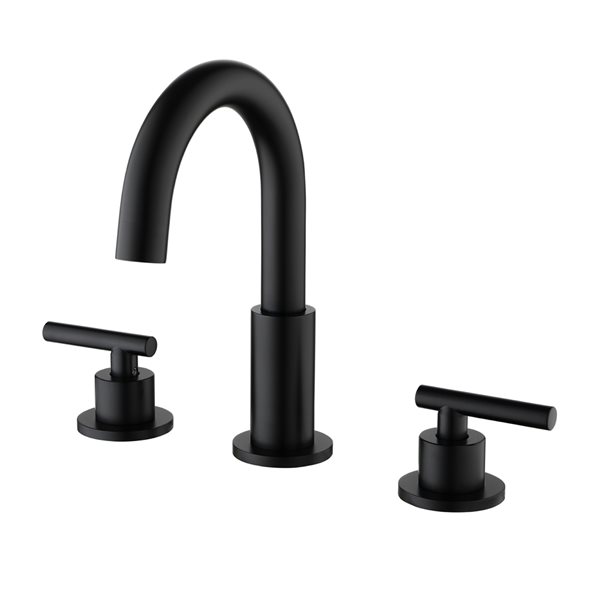 CASAINC Matte Black 2-Handle Mid-Arc Widespread Bathroom Sink Faucet