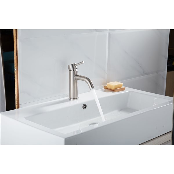 CASAINC Brushed Nickel 1-Handle Single Hole Bathroom Sink Faucet