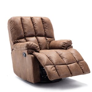 CASAINC Brown Comfortable Suede Recliner Chair