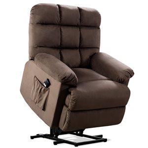 CASAINC Brown Power Lift Recliner Chair with Safety Motion