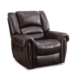 CASAINC Brown Classic/Traditional Luxurious PU Leather Recliner