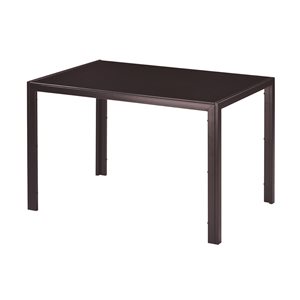 CASAINC Black Fixed Rectangular Standard 31.5-in L Table with Tempered Glass Top and Fibreglass Base