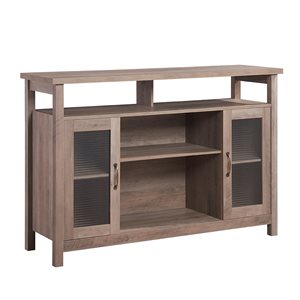 CASAINC Washed Grey Wood Modern Buffet Table with 2 Doors