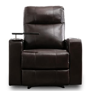 CASAINC Brown Faux Leather Lift Powered Recliner with Tablet