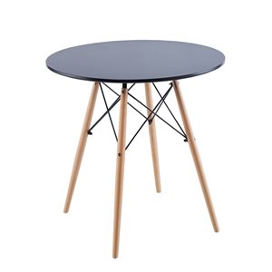 CASAINC Black Round Fixed Standard 31.5-in L Table with MDF Tabletop and Metal Base