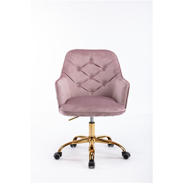 Pink velvet outlet swivel desk chair