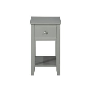 CASAINC Wood Rectangular End Table with 1-Shelf and 1-Drawer - Grey